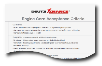 Deutz XChange Engine Core Acceptance Criteria